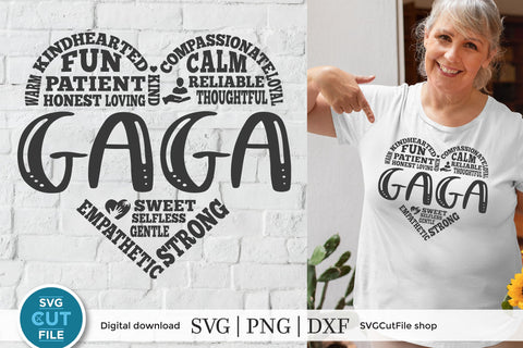 Gaga svg, gaga heart svg, grandma gaga svg SVG SVG Cut File 