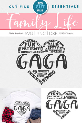 Gaga svg, gaga heart svg, grandma gaga svg SVG SVG Cut File 