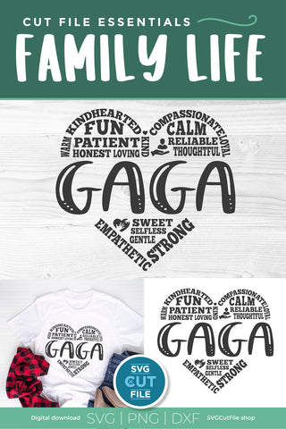 Gaga svg, gaga heart svg, grandma gaga svg SVG SVG Cut File 