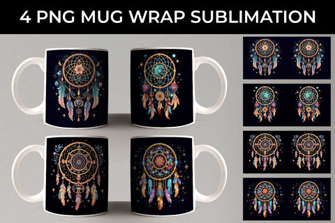 Galactic Dreamweaver - Boho Mug Wrap Design Bundle Sublimation Sintegra 