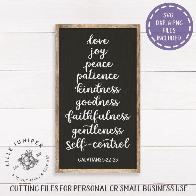 Galatians 5:22-23 SVG | Fruit of the Spirit SVG | Christian SVG | Farmhouse Sign Design SVG LilleJuniper 
