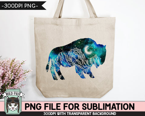 Galaxy Buffalo SUBLIMATION design PNG, Bison Silhouette png file, Space sublimation designs, Wild and Free, Adventure, Mountain Sublimation Sublimation Wild Pilot 