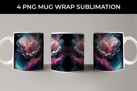 Galaxy Camellia Flowers Mug Sublimation PNG Bundle Free For Commercial Use Sublimation Sintegra 