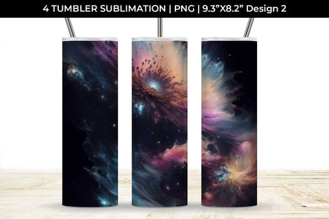 Galaxy Chrysanthemum Flowers Tumbler Wrap 20 oz Sublimation PNG Bundle Free For Commercial Use Sublimation Sintegra 