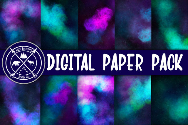 Galaxy Digital Paper Pack|Scrapbooking Papers Sublimation Last Frontier Design Co. 