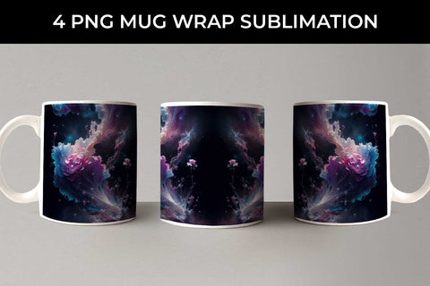 Galaxy Freezia Flowers Mug Sublimation PNG Bundle Free For Commercial Use Sublimation Sintegra 