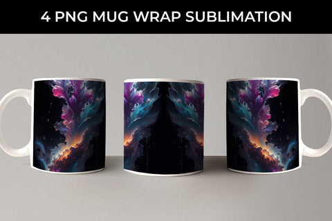 Galaxy Gladiolus Flowers Mug Sublimation PNG Bundle Free For Commercial Use Sublimation Sintegra 