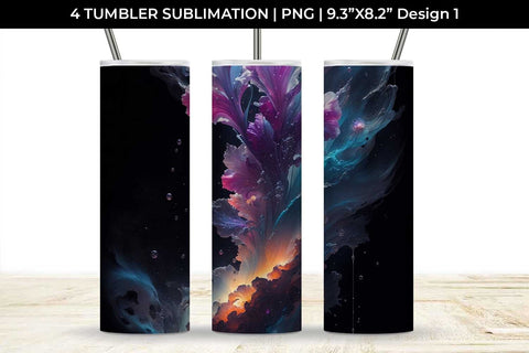 Galaxy Gladiolus Flowers Tumbler Wrap 20 oz Sublimation PNG Bundle Free For Commercial Use Sublimation Sintegra 