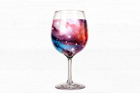Galaxy in Wine Glass Sublimation Clipart Sublimation Regulrcrative 