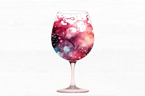 Galaxy in Wine Glass Sublimation Clipart Sublimation Regulrcrative 