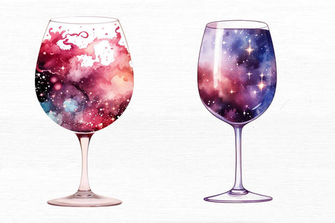 Galaxy in Wine Glass Sublimation Clipart Sublimation Regulrcrative 