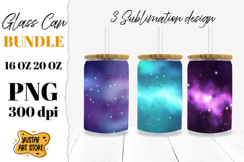 Galaxy Libbey Glass Can Sublimation design PNG Sublimation Yustaf Art Store 