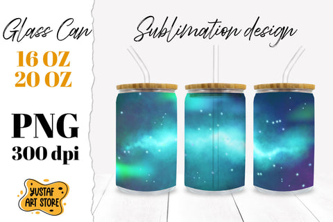 Galaxy Libbey Glass Can Sublimation design PNG Sublimation Yustaf Art Store 