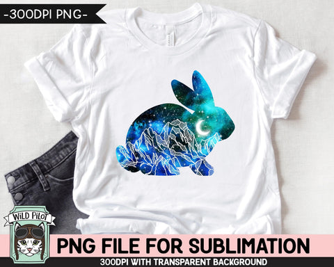 Galaxy PNG SUBLIMATION Design, Easter Bunny PNG, Bunny Clipart, Rabbit png, Bunny Silhouette png, Rabbit Sublimation, Space png, Watercolor png, Mountain Scene png Sublimation Wild Pilot 