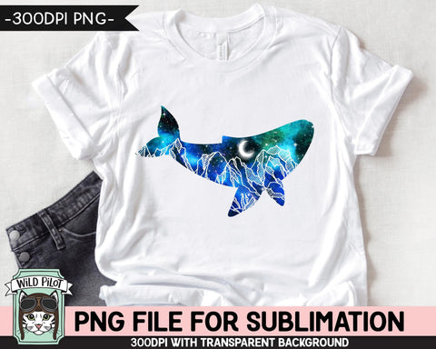 Galaxy PNG SUBLIMATION design, Whale PNG, Watercolor png, Space png, Whale Clipart, Adventure png, Whale Silhouette png, Mountain Scene png Sublimation Wild Pilot 