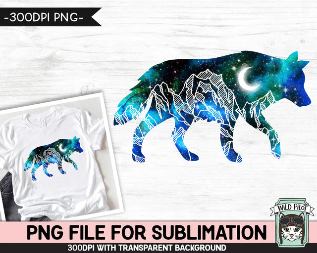 Galaxy PNG SUBLIMATION design, Wolves PNG, Wolf png, Wolf Clipart, Wolf Silhouette png, Wolves Sublimation, Watercolor png, Space png, Mountain png Sublimation Wild Pilot 