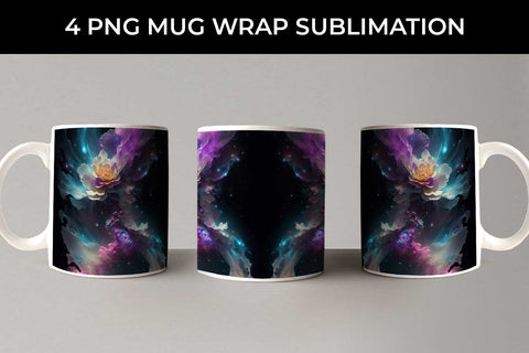 Galaxy Snapdragon Flowers Mug Sublimation PNG Bundle Free For Commercial Use Sublimation Sintegra 