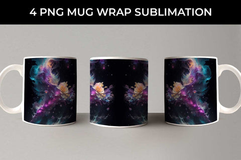 Galaxy Snapdragon Flowers Mug Sublimation PNG Bundle Free For Commercial Use Sublimation Sintegra 