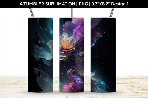 Galaxy Snapdragons Flowers Tumbler Wrap 20 oz Sublimation PNG Bundle Free For Commercial Use Sublimation Sintegra 