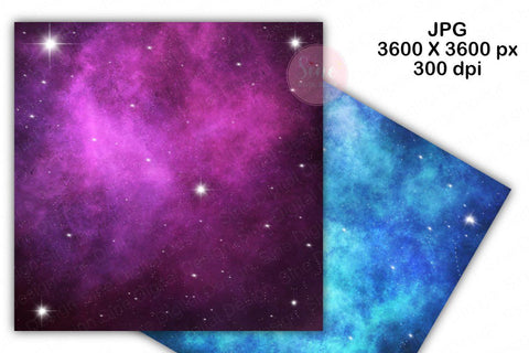 Galaxy Space Digital Papers Backgrounds Digital Pattern SineDigitalDesign 