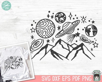 Galaxy SVG, Celestial SVG, Space SVG, Mystical svg, Planets svg, Solar System svg, Space svg, Outer space svg, Space Mountain Scene svg SVG Wild Pilot 