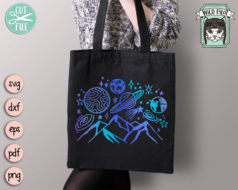 Galaxy SVG, Celestial SVG, Space SVG, Mystical svg, Planets svg, Solar System svg, Space svg, Outer space svg, Space Mountain Scene svg SVG Wild Pilot 