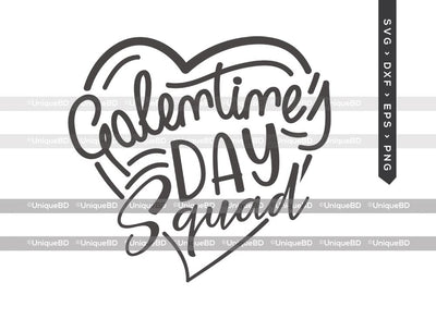 Galentine's Day Squad SVG Cut File | Valentine's Day Svg | Love Shape Svg | Valentines Quote Svg | Dxf | Eps | Png | T-shirt Design SVG ETC Craft 