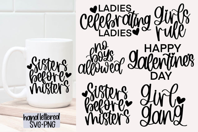 Galentine's day SVG Bundle, Hand Lettered SVG SVG AnitaAlyiaLettering 