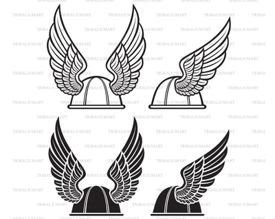 Gallic helmet with wings SVG TribaliumArtSF 