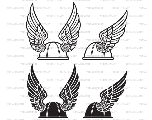 Gallic helmet with wings SVG TribaliumArtSF 