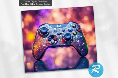 Game Controller Glitter 20 oz / 30 oz Skinny Tumbler Sublimation Regulrcrative 