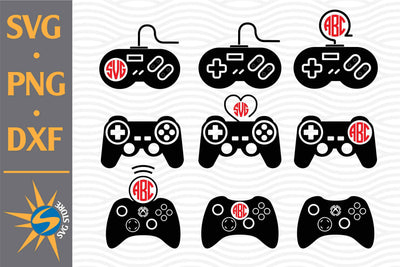 Game Controller Monogram SVG, PNG, DXF Digital Files Include SVG SVGStoreShop 