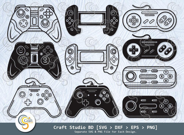 Game Controller Silhouette, Gamer Svg, Video Game Svg, PS4 Controller Svg, Game Player Svg, Game Controller Svg Bundle SVG ETC Craft 