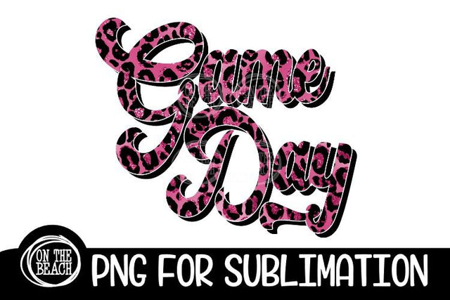 Game Day - Glitter - Pink Leopard - 300 DPI - Sublimation Sublimation On the Beach Boutique 