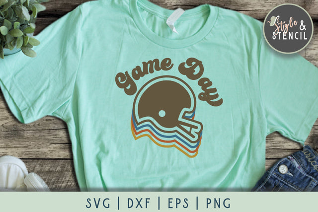 Game Day Helmet Retro SVG SVG Style and Stencil 