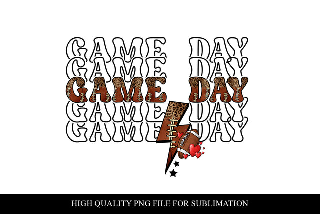 Game Day Png, Leopard Print Football Sublimation Design Sublimation BijouBay 