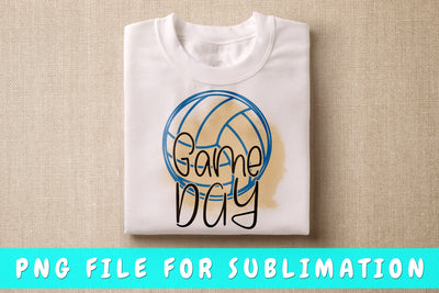 Game Day PNG, Volleyball Design For Sublimation Sublimation HappyDesignStudio 