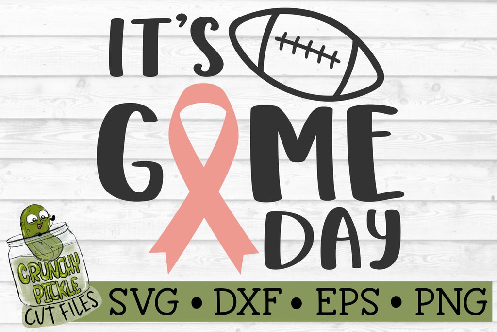 Game Day Ribbon / Football / Breast Cancer Awareness SVG - So Fontsy