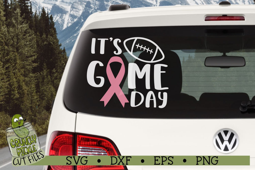 Game Day Ribbon / Football / Breast Cancer Awareness SVG - So Fontsy