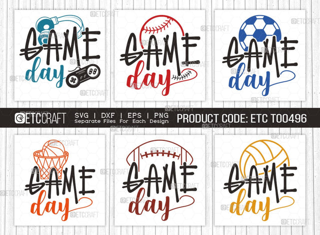 Game Day SVG Bundle, Game Day Vibes Svg, Gamer Svg, Football Svg, Sports Svg, Gaming Quote SVG ETC Craft 