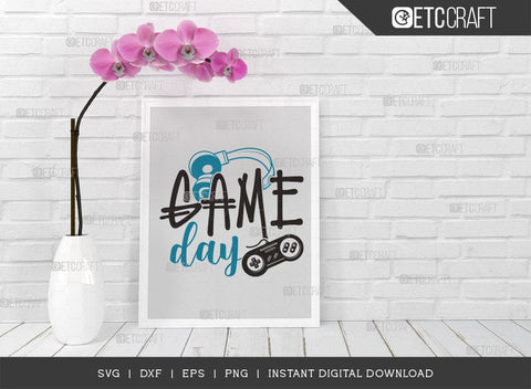 Game Day SVG Cut File, Game Day Vibes Svg, Gamer Svg, Football Svg, Sports Svg, Gaming Quote SVG ETC Craft 