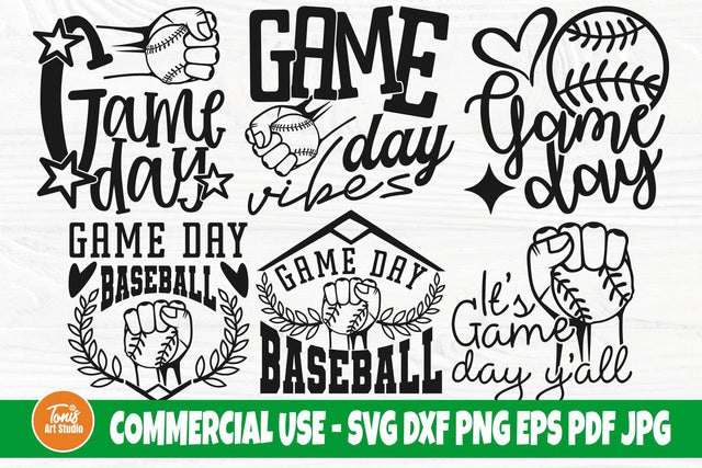 Game Day SVG PNG, Baseball Svg cut files, Baseball Bundle, Cricut Svg, Silhouette Files SVG TonisArtStudio 