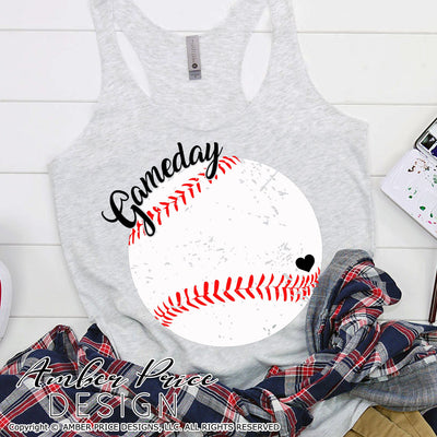 Game day SVG | Softball Mom SVG | Baseball Mom SVG | Softball SVG PNG DXF | Distressed Baseball SVG | Baseball shirt SVG file | Spring SVG | Amber Price Design SVG Amber Price Design 