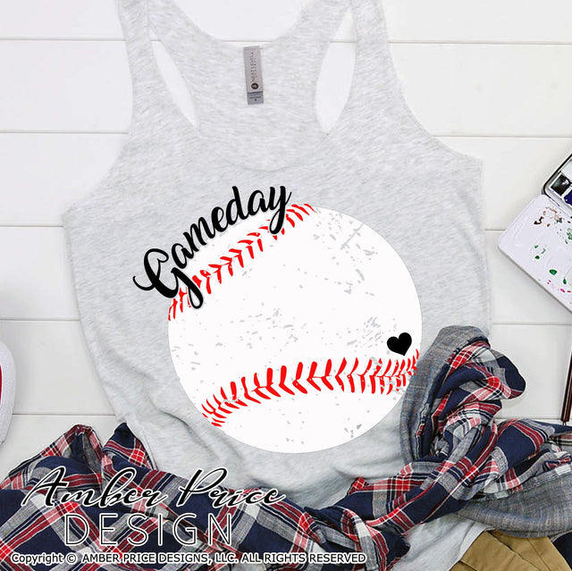 Game day SVG | Softball Mom SVG | Baseball Mom SVG | Softball SVG PNG DXF | Distressed Baseball SVG | Baseball shirt SVG file | Spring SVG | Amber Price Design SVG Amber Price Design 