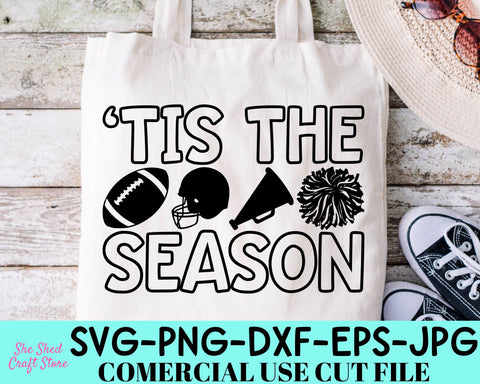 Game Day Svg - Tis' The Season Svg - Football Mom Shirt - Football Cut File SVG She Shed Craft Store 