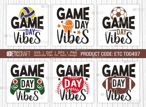 Game Day Vibes SVG Bundle, Game Day Svg, Gamer Svg, Football Svg, Sports Svg, Gaming Quote SVG ETC Craft 