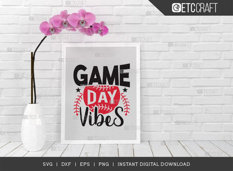 Game Day Vibes SVG Cut File, Game Day Svg, Gamer Svg, Football Svg, Sports Svg, Gaming Quote SVG ETC Craft 