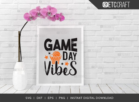 Game Day Vibes SVG Cut File, Game Day Svg, Gamer Svg, Football Svg, Sports Svg, Gaming Quote SVG ETC Craft 