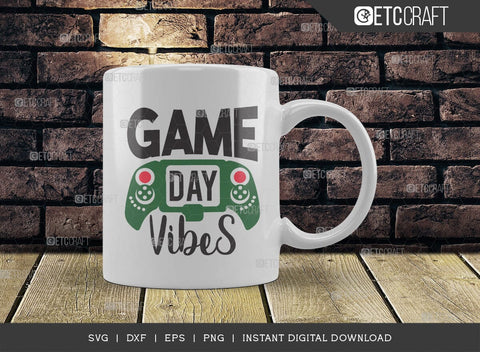 Game Day Vibes SVG Cut File, Game Day Svg, Gamer Svg, Football Svg, Sports Svg, Gaming Quote SVG ETC Craft 