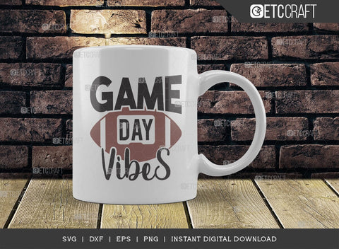 Game Day Vibes SVG Cut File, Game Day Svg, Gamer Svg, Football Svg, Sports Svg, Gaming Quote SVG ETC Craft 